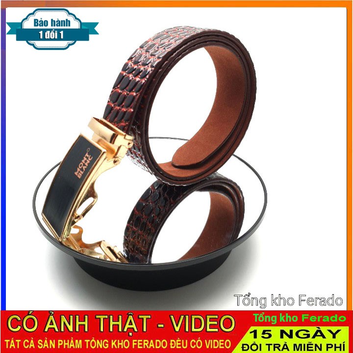 Thắt lưng nam da bò vân cá sấu