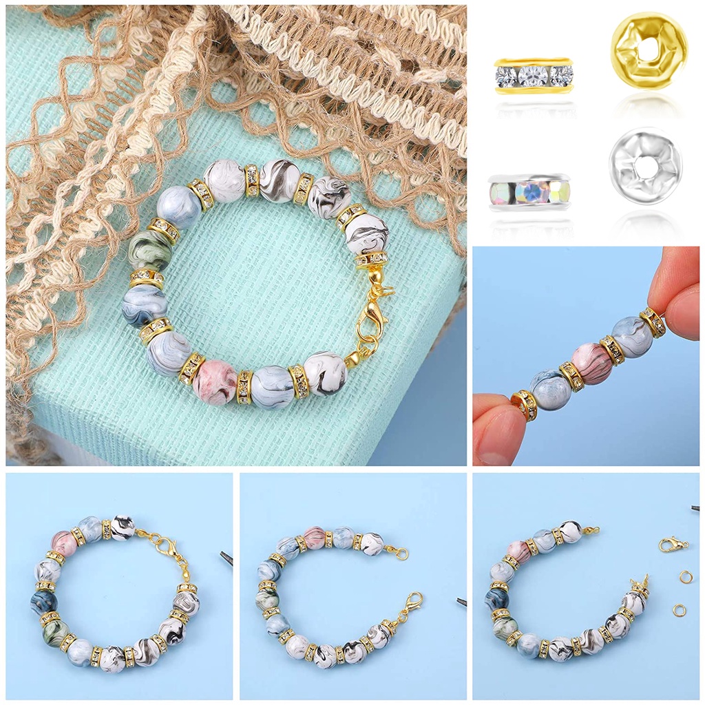 Set 20 hạt pha lê làm trang sức thủ công 6/ 8 mm