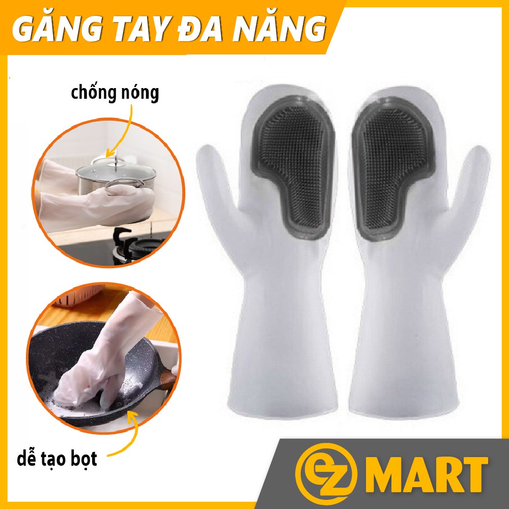 Găng Tay Rửa Chén Bát Silicon Tạo Bọt - Không Hại Da Tay EZMART