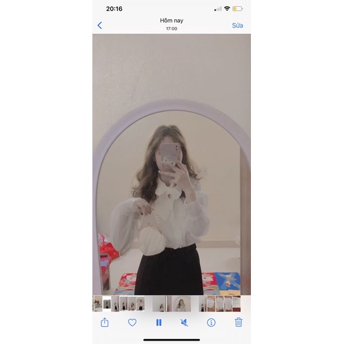 Sơ mi nơ cúc ngọc