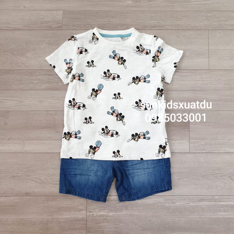 Bộ Bé trai Mickey quần jean