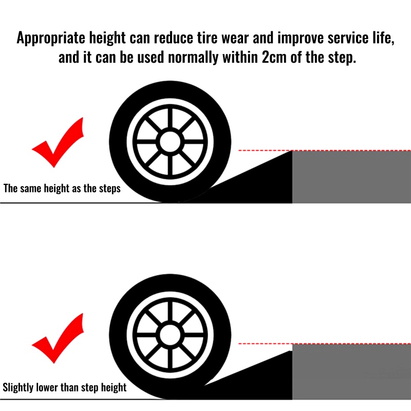 Sun Cao Su Curb Ramp Xe Đẩy Em Bé Tự Động