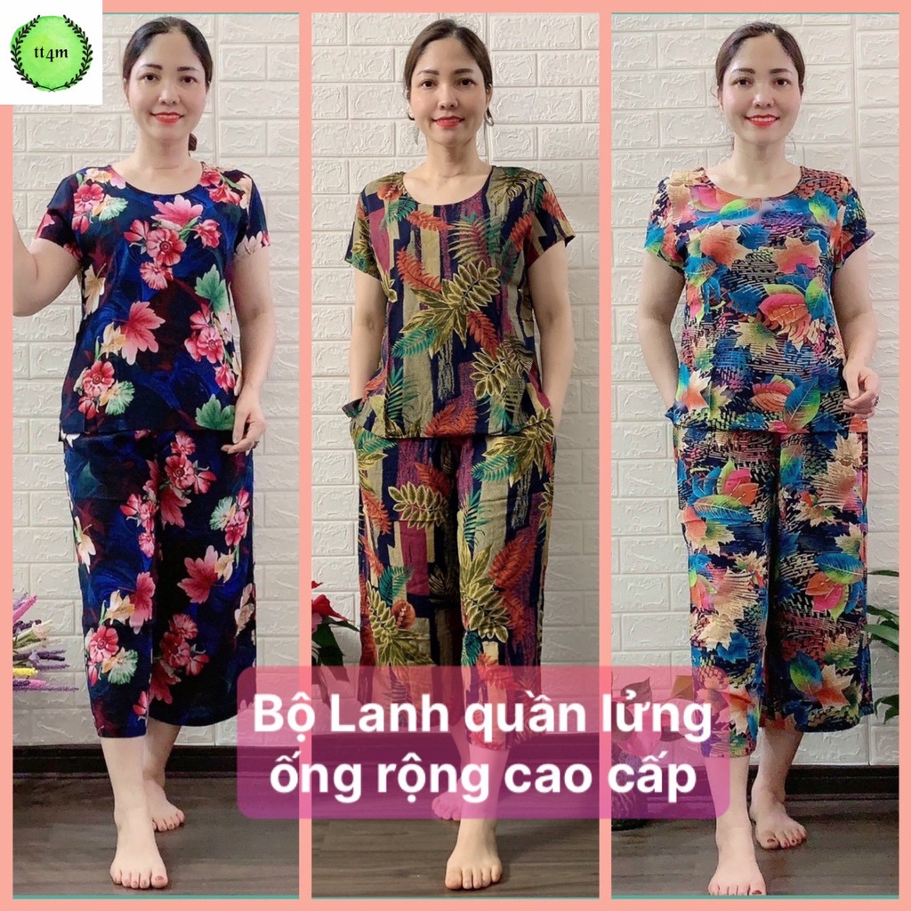 [ Vải Lanh KHÔNG Co Rút ] Đồ bộ trung niên Bộ Lanh Thái  size Đại Gia Huy mẫu Trung Tuổi Sớ Lửng