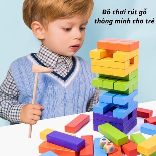 Đồ chơi trí tuệ cho trẻ em, bộ rút gỗ màu, xếp hình thông minh loại to, đẹp cho bé trai, gái 2 3 4 5 6 7 tuổi XEKO