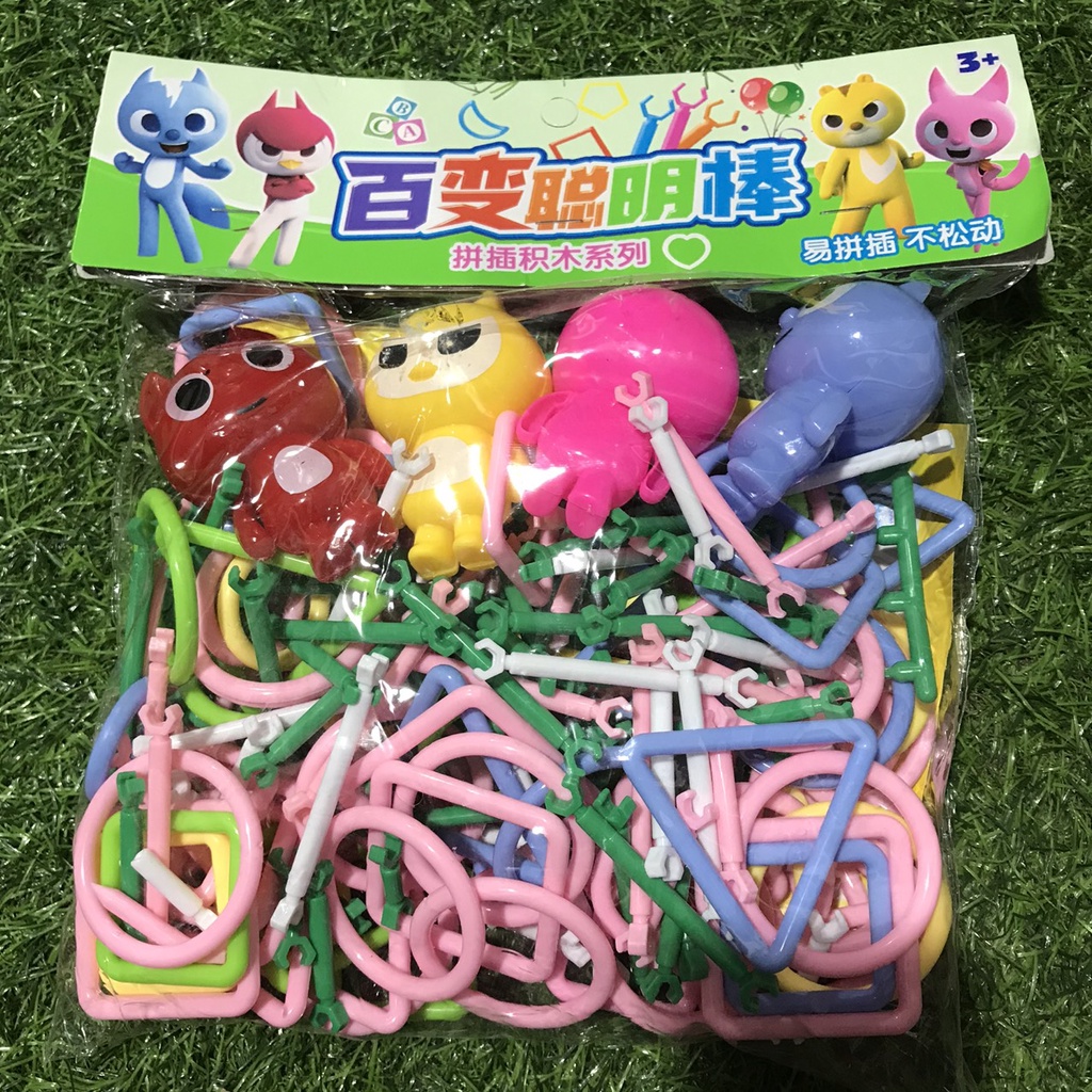Bộ xếp hình que - xếp hình sáng tạo kèm 4 nhân vật hoạt hình Smart Baby