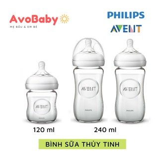 Bình sữa thủy tinh Philips AVENT Natural 120ml / 240ml