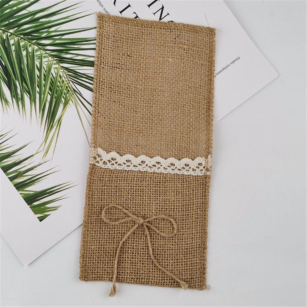 Túi Đựng Dao Nĩa Phối Ren Phong Cách Vintage Có Thể Giặt Sạch Tiện Dụng