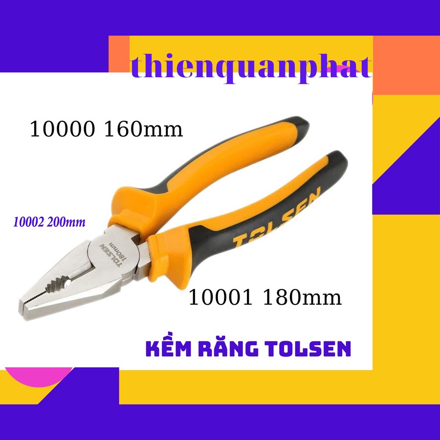 Kìm răng Tolsen hàng chính hãng kích cỡ 160mm 180mm 200mm nhiều công dụng chống gỉ, lưỡi sắc và cứng bền bỉ