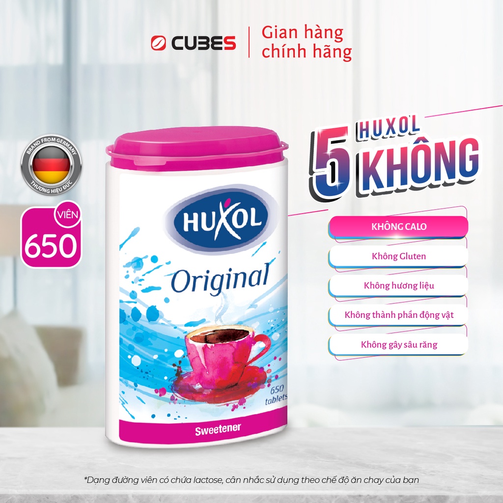 Hộp Đường Ăn Kiêng Sweetener Huxol Original 650v - Nhập khẩu từ Đức