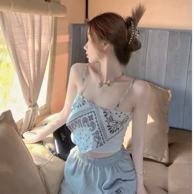 Áo Yếm Sát Nách Hở Lưng In Họa Tiết Cá Tính | BigBuy360 - bigbuy360.vn