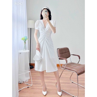 Likeher - đầm dự tiệc cổ v nhún eo d26