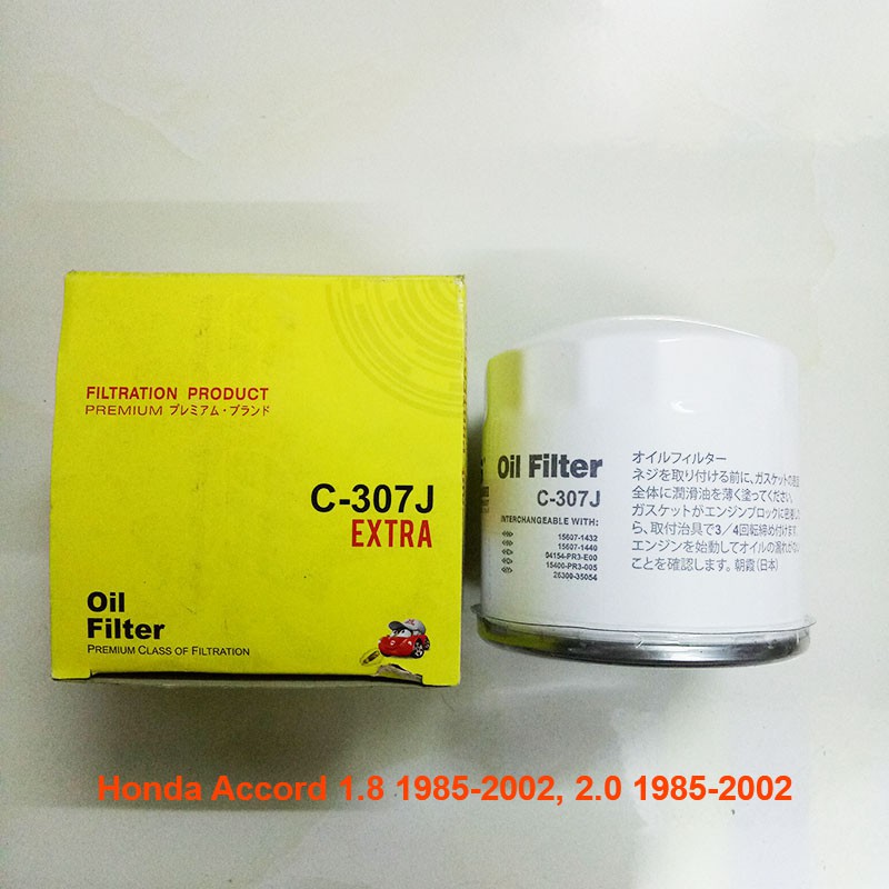 Lọc nhớt C307J-2 dùng cho Honda Accord 1.8 1985-2002, 2.0 1985-2002, 2.2 1990-2002, 2.3 1998-2002 và