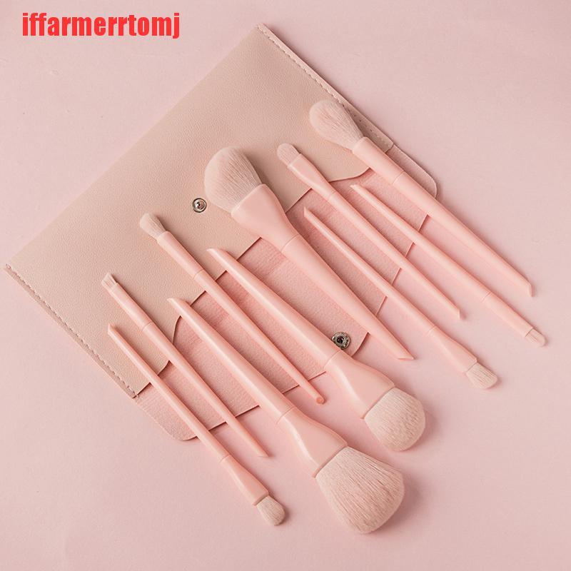 {iffarmerrtomj}10PCS Makeup Brushes Sets Foundation Blusher Brush Candy Cosmetic Make Up Tool LAD