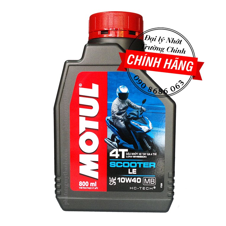 Combo nhớt Motul Scooter Le 10W40 + Hộp số motul 120ML