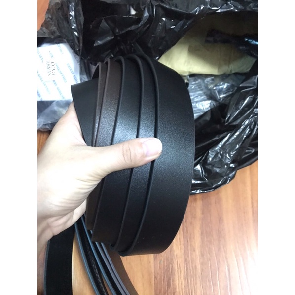 Dây lưng da bò nguyên miếng 35mm không kèm mặt nâu và đen GN2
