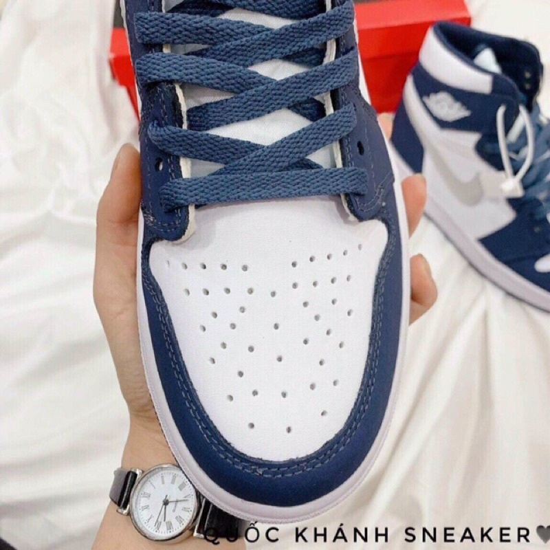 _thể thao nam nữ sneaker[giày JOCDAN 1 cao cổ ,jd xanh lam cao Hàng 11 full Bill full box