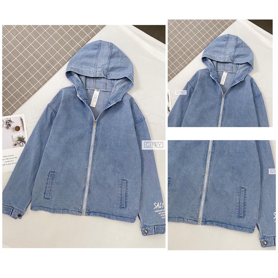Áo Khoác Jean Phối TK SALTLIMIT | Chống Nắng Tốt | Basic | Freesize | Năng Động | Phong Cách Hàn Quốc