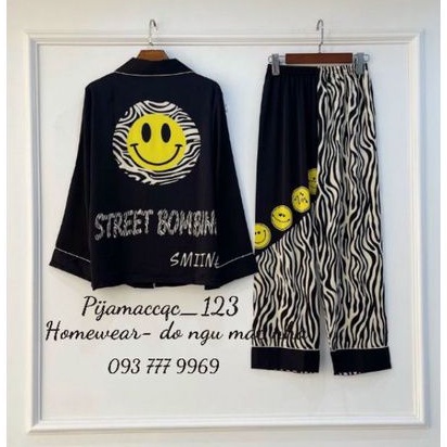 PYJAMA DÀI TAY HÌNH MẶT CƯỜI