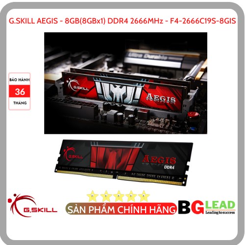 Ram máy tính G.Skill - 4GB DDR4 2666MHz -F4-2666C19S-8GIS - Chính hãng, Mai Hoàng phân phối và bảo hành toàn quốc