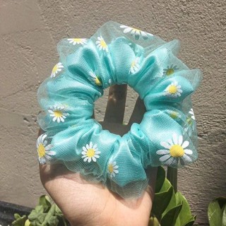 Scrunchies hoa cúc 2 lớp in
