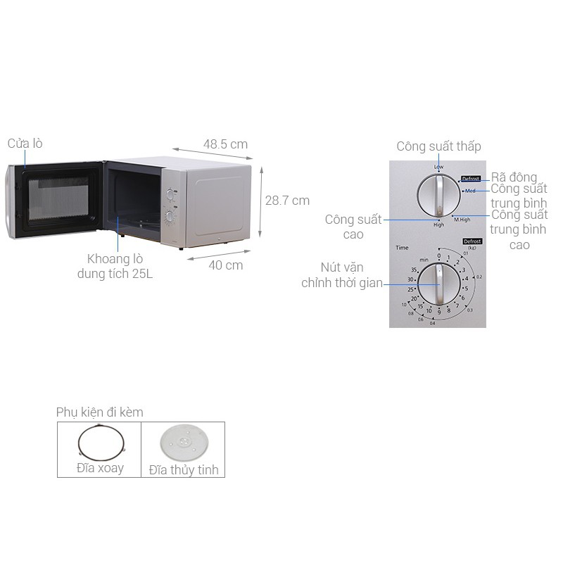 [Mã ELHADEV giảm 4% đơn 300K] Lò vi sóng cơ Panasonic NN-SM33HMYUE 25L