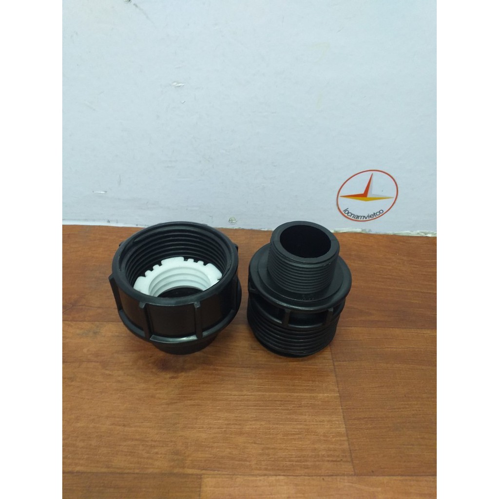 Nối ren ngoài HDPE 50 x 1-1/2&quot;(Ren 49) (Male Adaptor) dùng cho nước máy áp lực cao