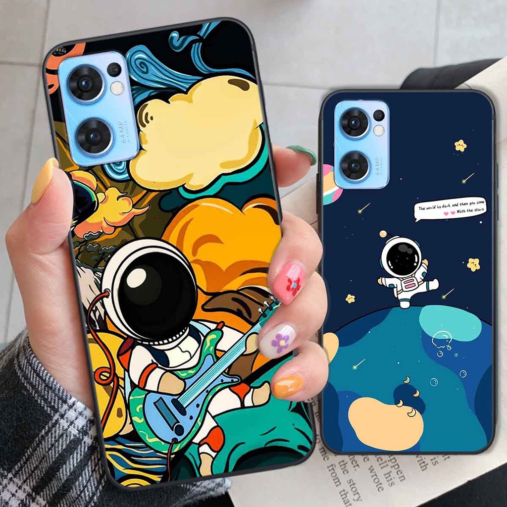 Ốp Oppo Reno7 / Reno7 Z 5G / Reno 7 in hình vũ trụ, phi hành gia bầu trời cute dễ thương