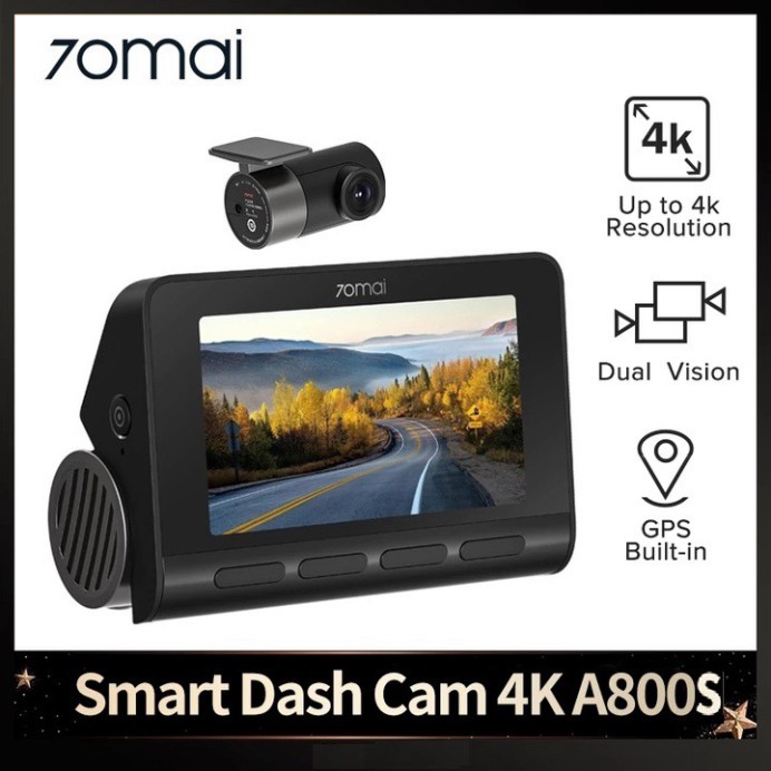 Sản Phẩm Camera hành trình ô tô Xiaomi 70mai. Bản Quốc Tế A800S, 4K, Wifi (Bộ tích hợp Camera Trước và Sau) | BigBuy360 - bigbuy360.vn