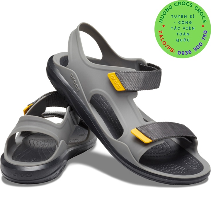 DÉP SANDAL CROCS SWIFTWATER WAVE EXPEDITION CHO NAM MÀU GHI CHUẨN XỊN FULL BOX
