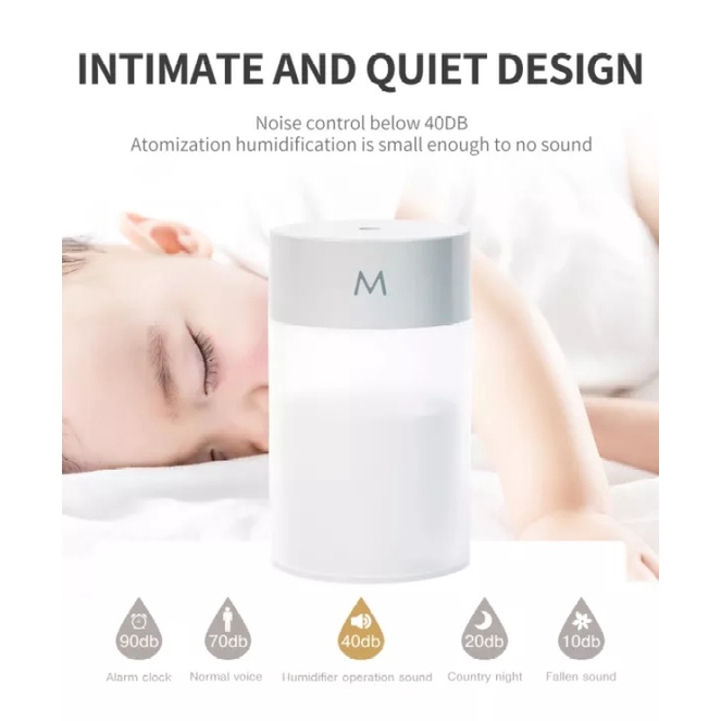[Hàng mới về] Máy tạo độ ẩm không khí mini 200ml có đèn led
