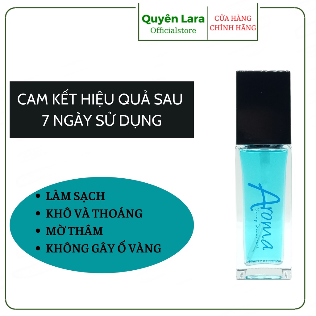 Xịt Khử Mùi Hôi Nách Aroma Chính Hãng- Khử Mùi Hôi Nách, Hôi Chân, Thâm Nách, Ra Mồ Hôi Nách 50 ml