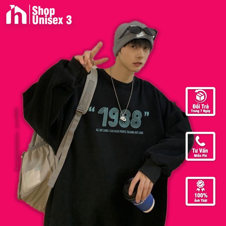 Áo Sweater , Áo Nỉ 1988 Form Rộng Uniex Phong Cách Ulzzang