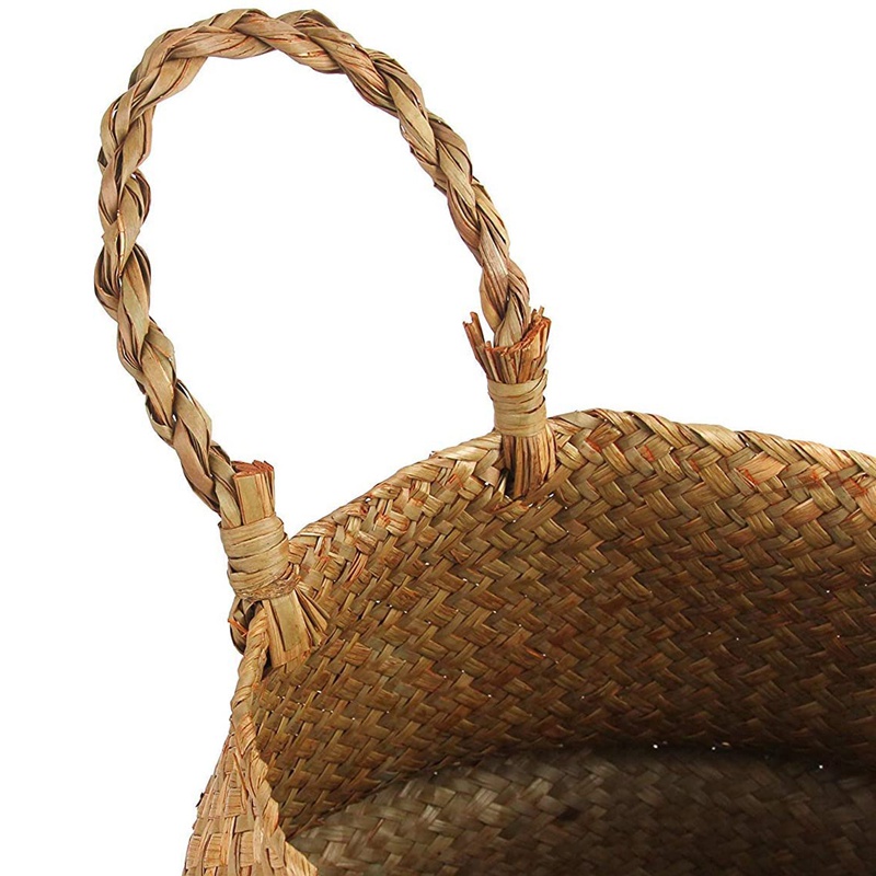 Giỏ Đựng Đồ Giặt / Đồ Dùng Bằng Rơm Bện Tiện Dụng Mang Theo Dã Ngoại