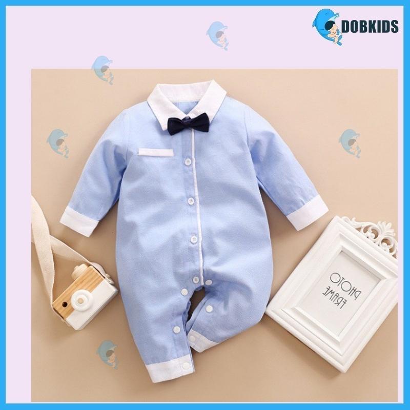 Bộ body liền thân tay dài, bodysuit công tử tay dài DOBKIDS  cho bé trai mặc diện tết, chụp ảnh, đi chơi cực xinh