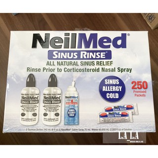 Bộ rửa mũi Neilmed Sinus Rinse (2 bình nhựa + 250 gói muối + chai xịt)