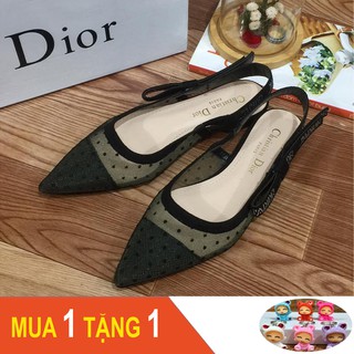 Dép sục lưới chấm bi quai hậu