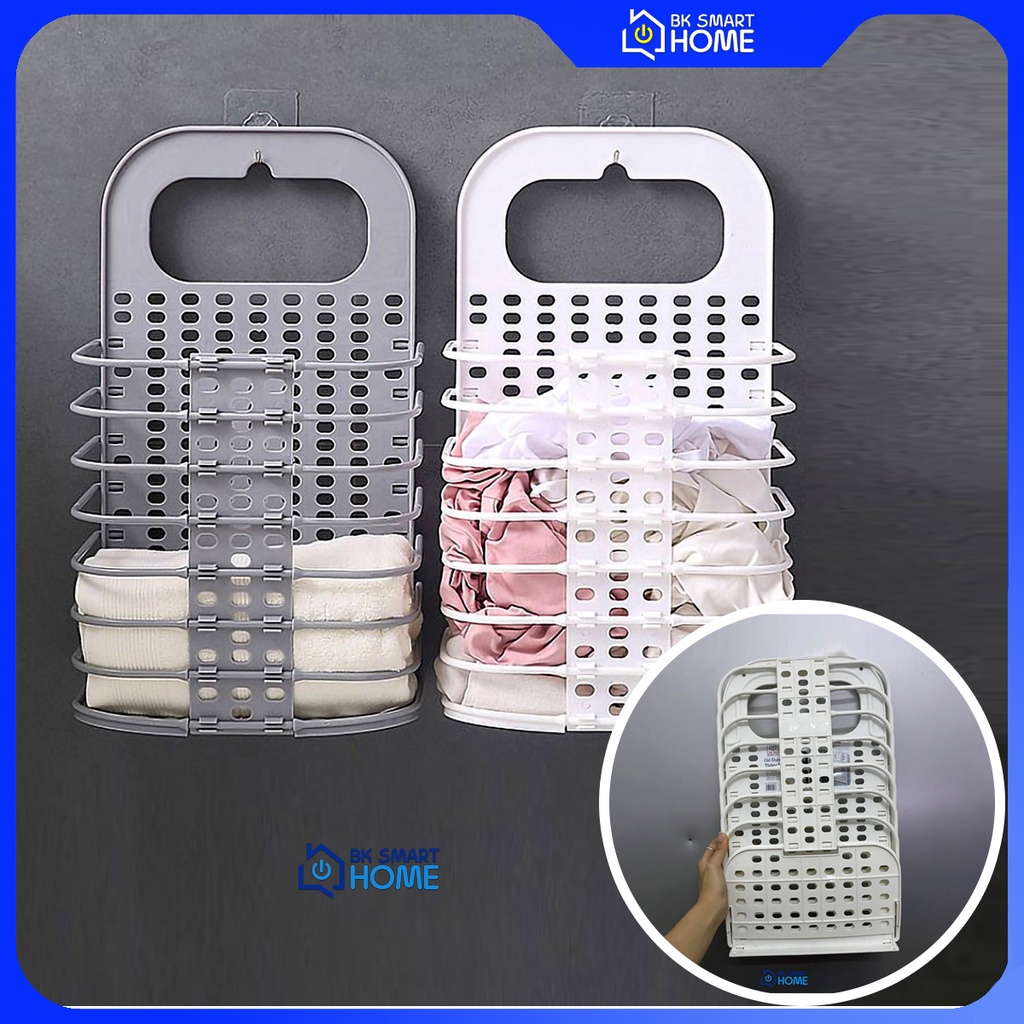 Giỏ Đựng Đồ Quần Áo Đồ Dùng Nhà Tắm Việt - Nhật Thông Minh Có thể Gấp Gọn, Có Tay Cầm Treo Tiện Lợi