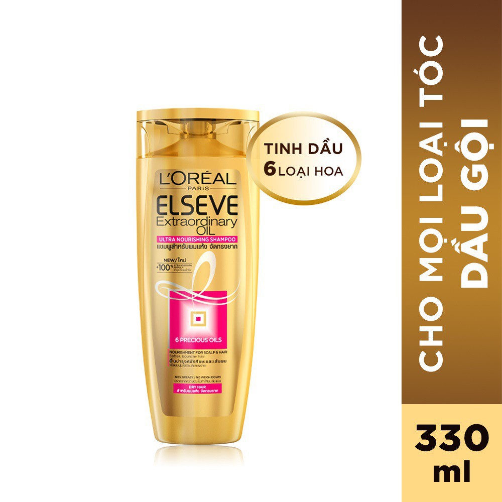 Dầu gội chiết xuất tinh dầu hoa tự nhiên L'Oreal Paris Elseve Extraordinary Oil Ultra Nourishing 330ml/650ml