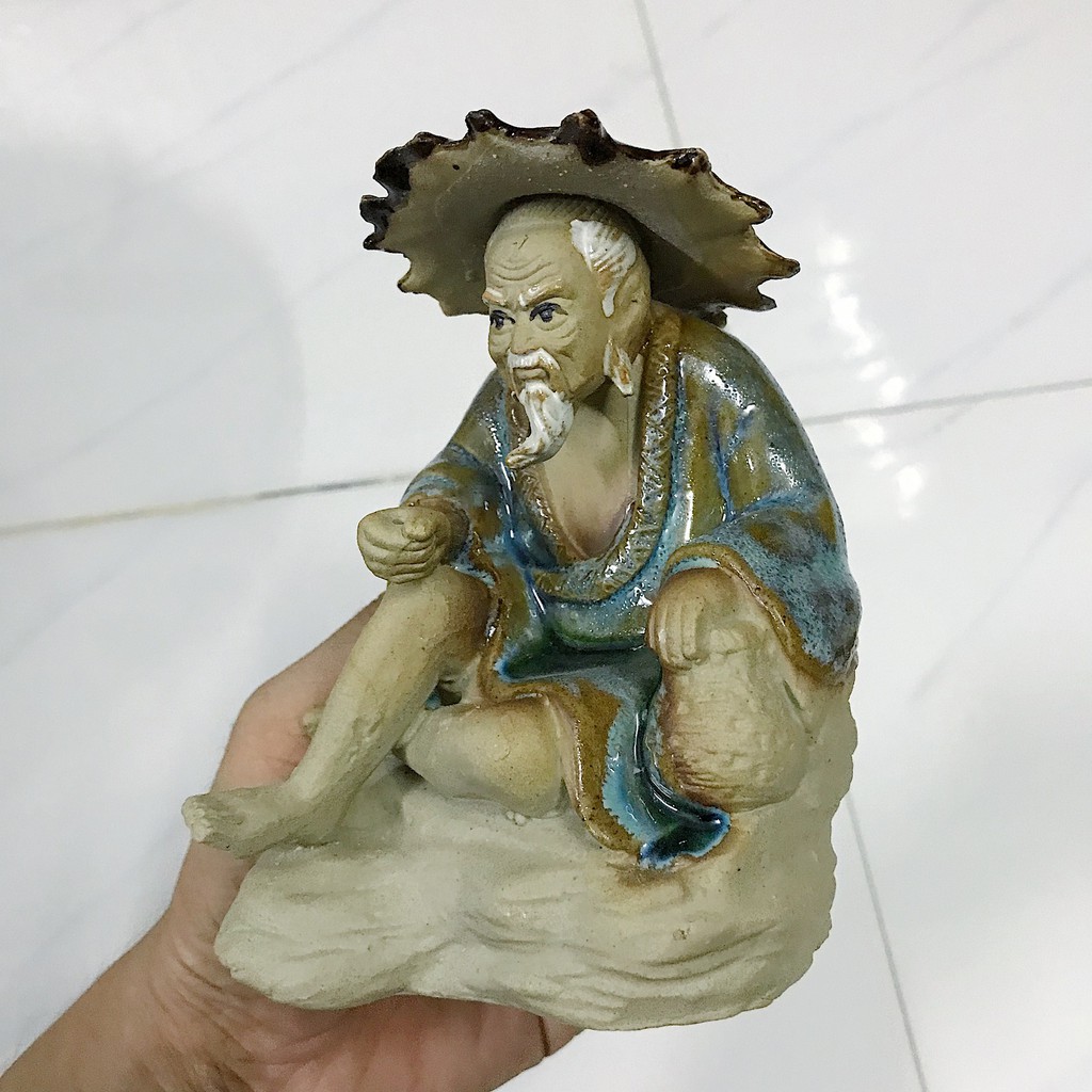 ÔNG CÂU CÁ TRANG TRÍ HỒ CÁ NON BỘ DÀI 10CM RỘNG 10CM CAO 14CM
