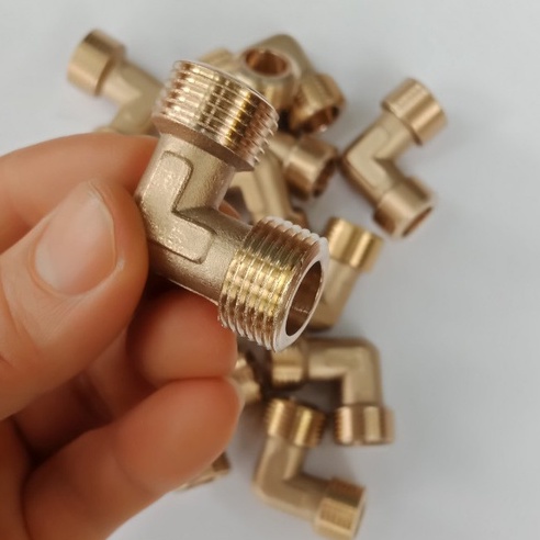 Kép nối góc ren ngoài máy nén khí-đồng thau