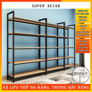 Kệ sắt đa năng để hàng 5 tầng rộng 0.6m -1m - 1.2m- 1.5m, kệ sắt trưng bày cửa hàng siêu thị, dễ dàng vận chuyển lắp ráp