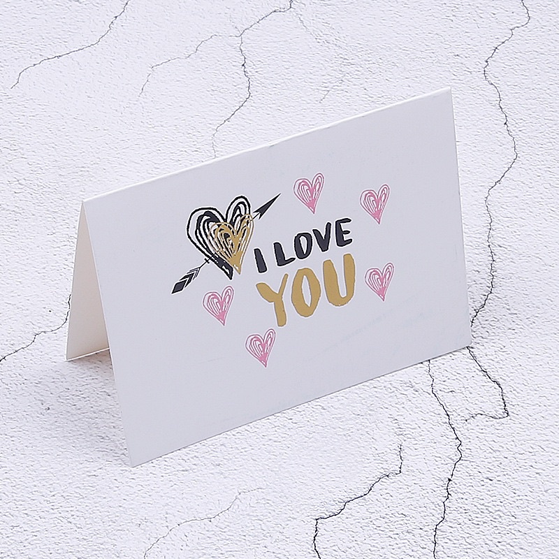 Thiệp Giấy Valentine’ Day, Thiệp Tình Yêu, Thiệp Cho Vào Giỏ Quà Kích Thước Gập Đôi 7x9,5cm