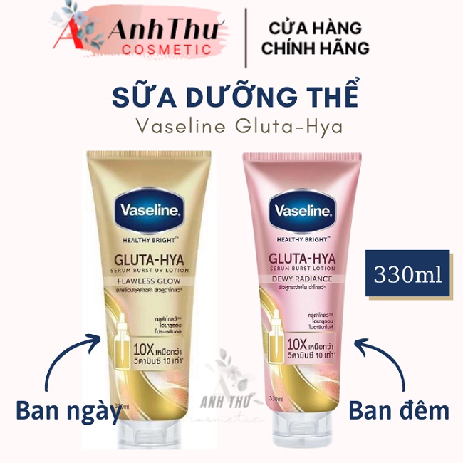 Kem dưỡng thể trắng da vaseline gluta hya/vaseline gluta hya thái lan/dưỡng thể vaselin