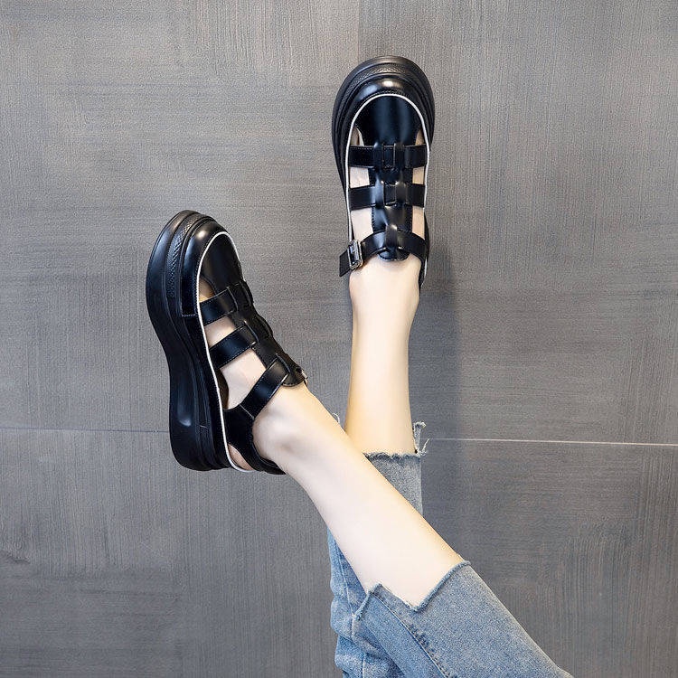 Giày Sandal Đế Dày Tăng Chiều Cao Mùa Hè Phong Cách Mới Dễ Phối Đồ Cho Nữ