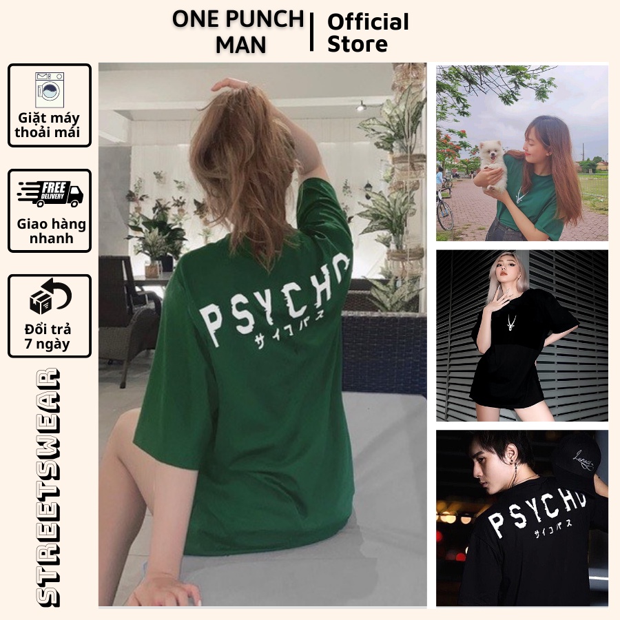 Áo thun tay lỡ PSYCHO unisex form rộng - Áo phông OPM co giãn 4 chiều không xù lông