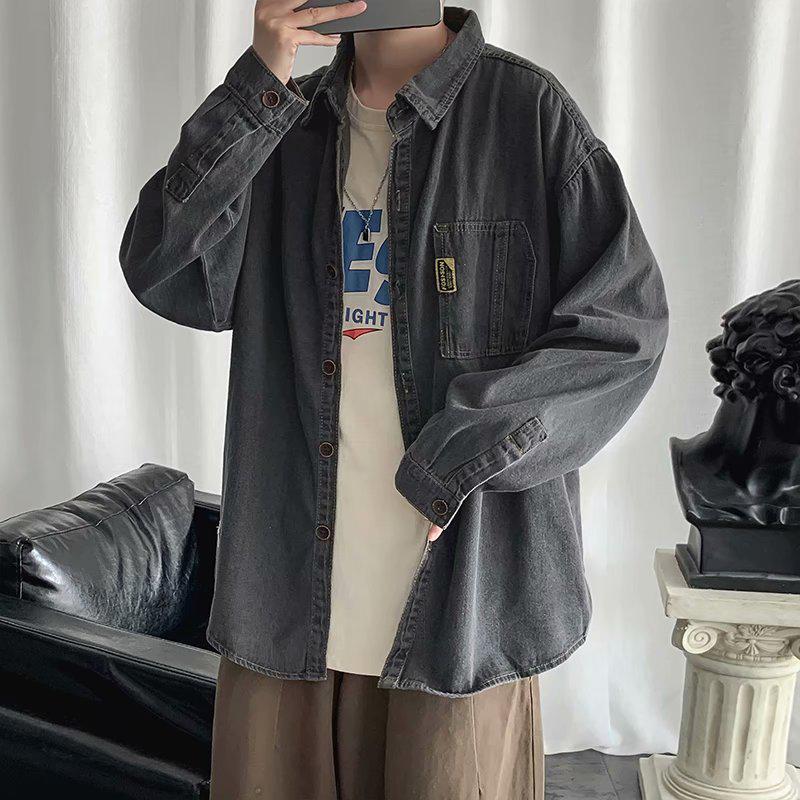 Áo khoác sơ mi jean phong cách Hàn Quốc trẻ trung thời trang dành cho nam