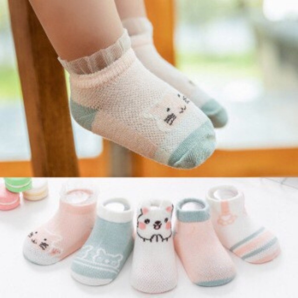 Set 5 Đôi Tất Cho Bé  Set 5 Đôi Vớ với các họa tiết siêu cưng cho bé trai bé gái