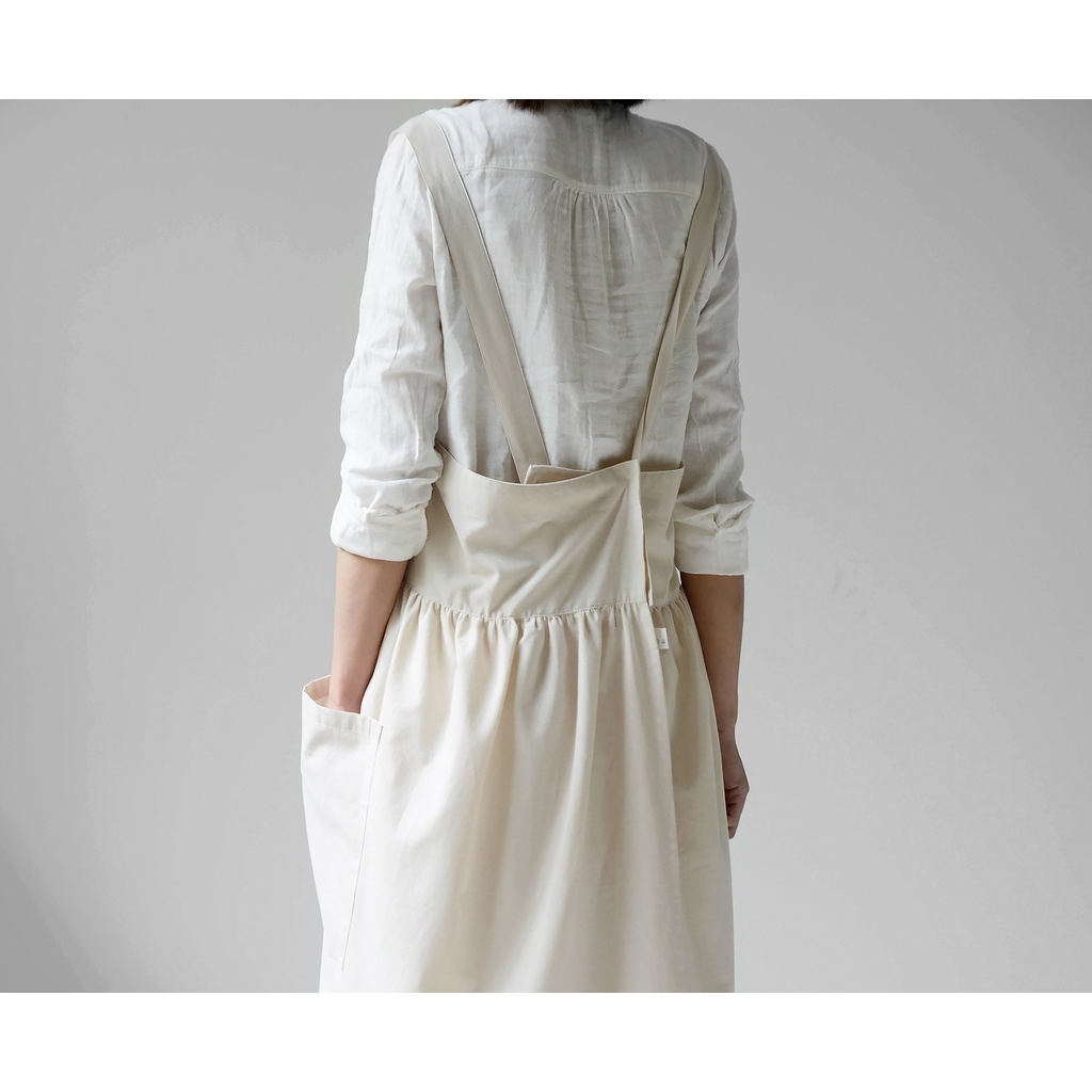 Tạp Dề Cotton Lanh Chống Thấm Nước In Họa Tiết Hoa Phong Cách Hàn Quốc