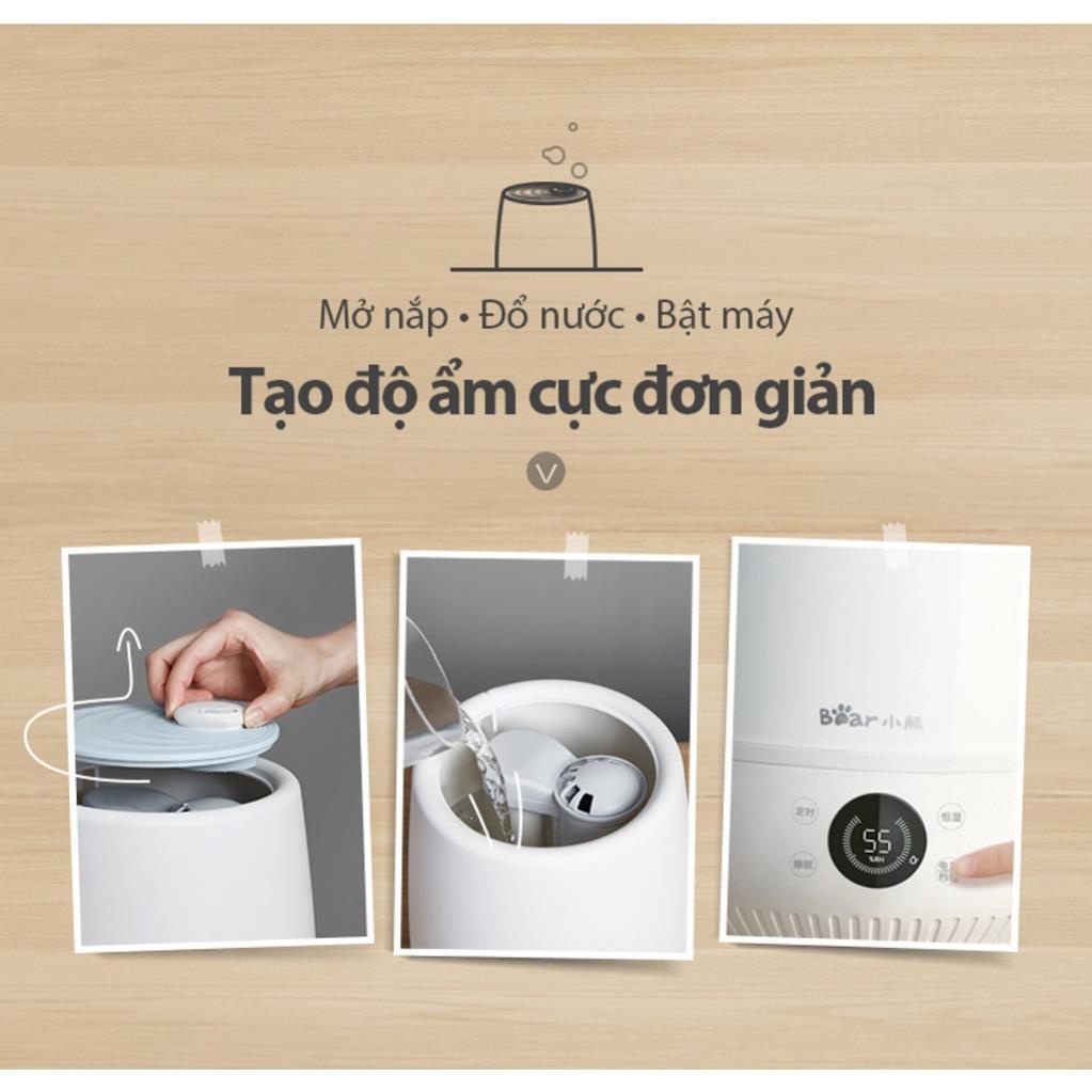 Máy Phun Sương Tạo Độ Ẩm Bear JSQ-C50Q1 4.5L tạo ion bạc kháng khuẩn bản cao cấp bảo hành chính hãng