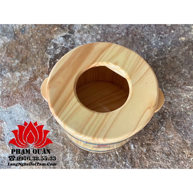 Chậu gỗ ngâm chân kết hợp xông phụ khoa gỗ thông loại 1